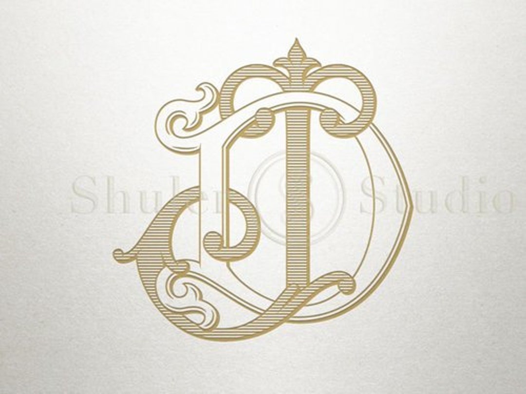 Interlocking Typography Interlocking Font Design - DJ JD - Interlocking Font - Vintage - Etsy