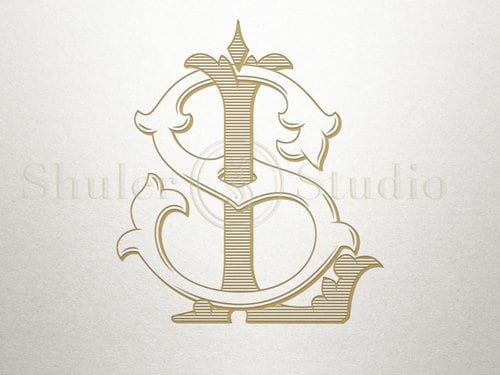 Lsr Script Monogram Antique Ornamental Monogram - LS SL - Ornamental Monogram - Digital - Etsy