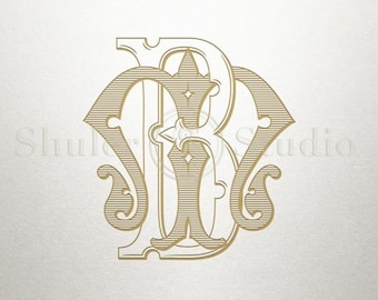 Wedding Monogram Design - BM MB - Wedding Monogram - Vintage