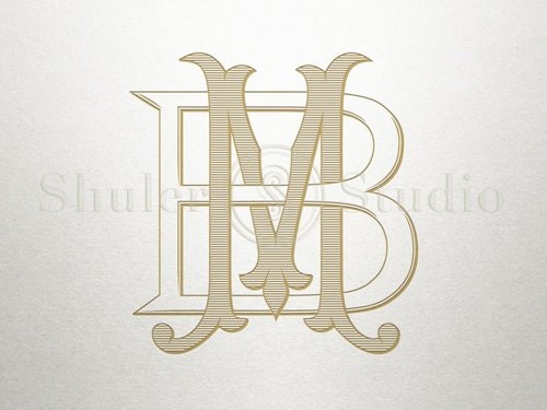 Custom Monogram BM MB Interlocking Monogram- Digital UK