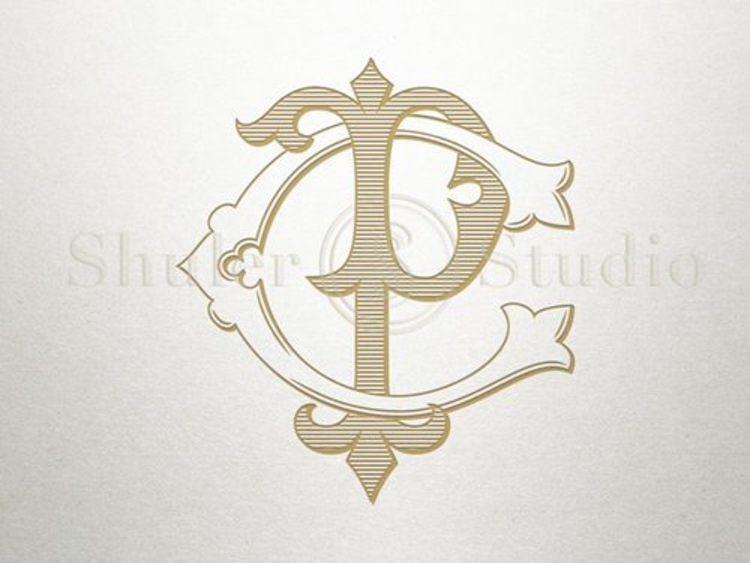 CP Monogram, PC Monogram, Wedding Logo Design, Digital Monogram, Custom