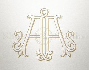 Digital Wedding Monogram - AA - Wedding Monogram - Vintage