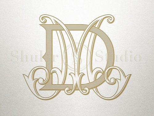 Antique Monogram Alphabet - DM MD - Antique Monogram
