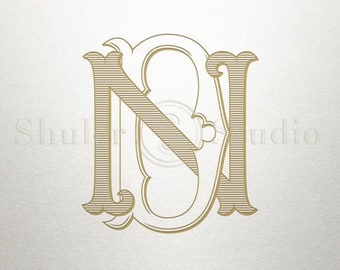 Interlocking Wedding Monogram - DN ND - Interlocking Wedding - Digital