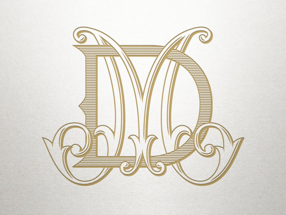 Antique Monogram Alphabet DM MD Antique Monogram Digital Etsy