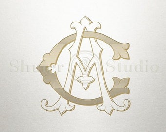 Wedding Monogram - AC CA - Duogram - Digital