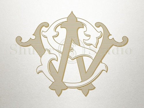 Vintage Wedding Monogram SW WS Wedding Monogram Digital - Etsy