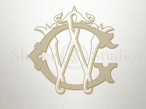 Custom Monogram Design - GW WG - Custom Monogram - Vintage - Etsy
