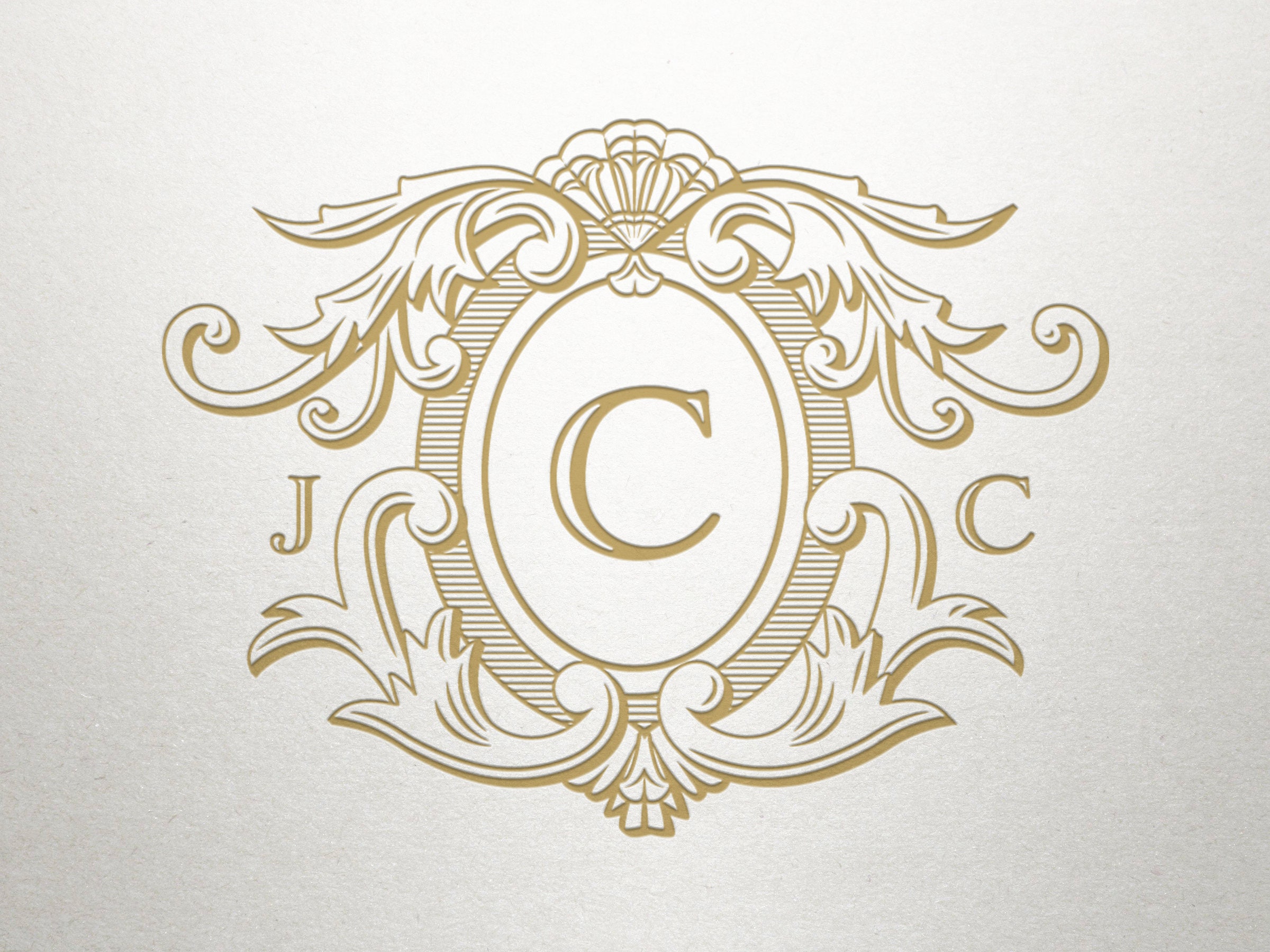 Diseño de cresta de monograma - Cresta de Highlands - Cresta de monograma - Digital