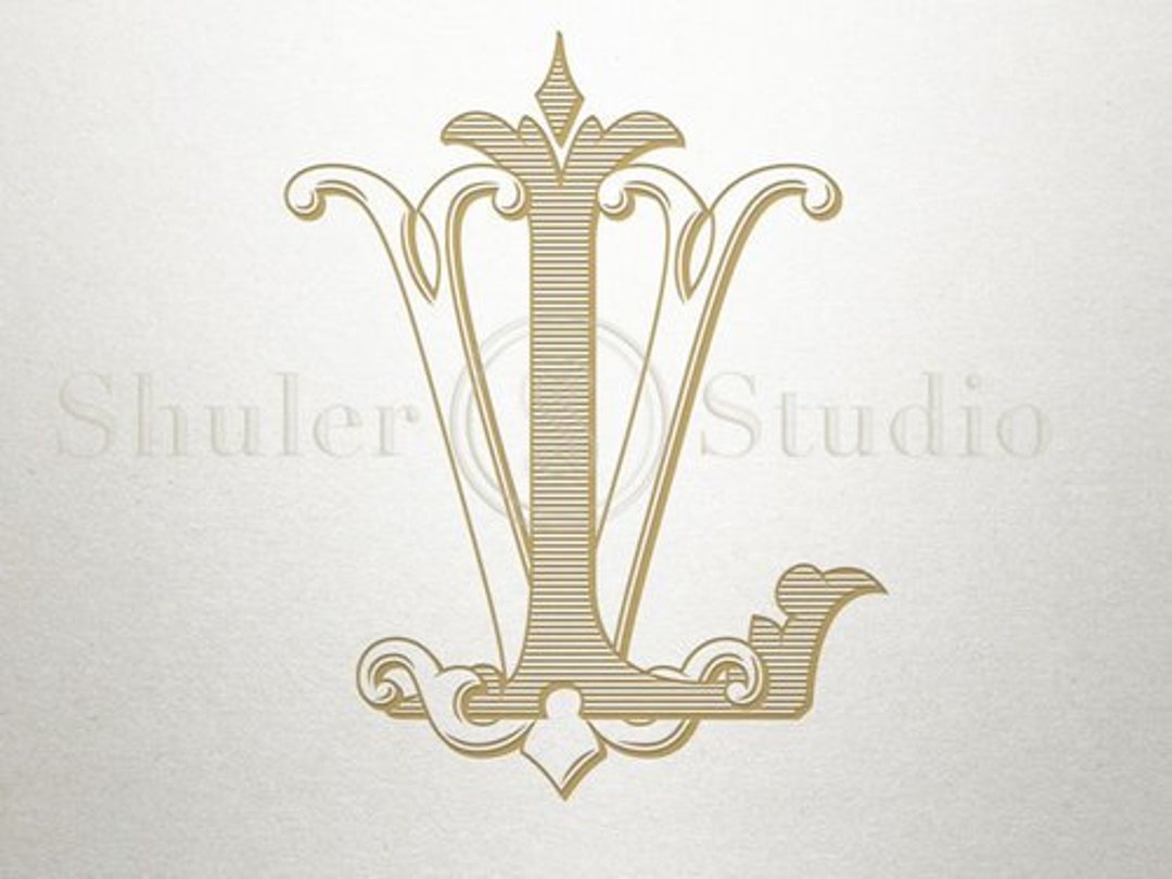 Wedding Initials Logo LV VL Wedding Initials Vintage 