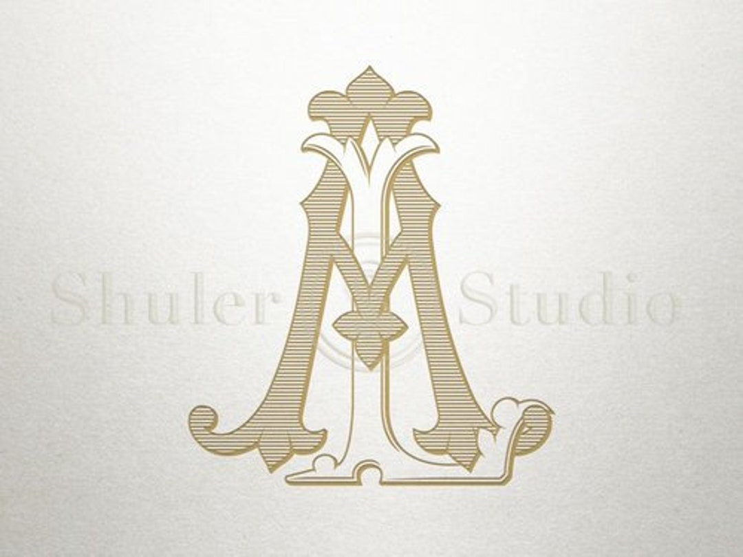 Digital Printable Monogram - AL LA - Printable Monogram - Interlocking ...