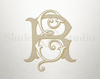 Vintage Wedding Monogram - ER RE - Wedding Monogram - Digital