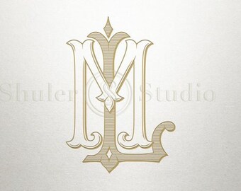 Royal Monogram Design - LM ML - Royal Monogram - Digital