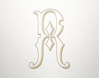 Single letter monogram - R - Monogram - Digital
