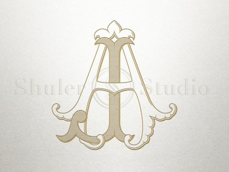 Wedding Monogram Design AJ JA Wedding Monogram Digital image 1