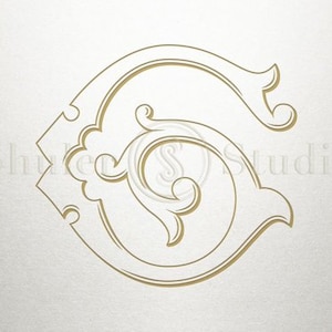 Monograma de una sola letra - G inicial - Digital