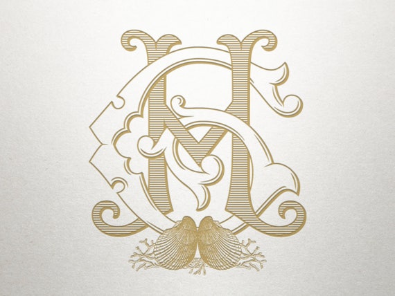 monogram seashell design sea island shells seashell etsy seashell design