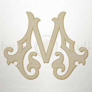 Monograma de una sola letra - M - Monograma - Digital