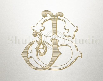 Interlocking Monogram Design - JS SJ - Monogram Design - Vintage