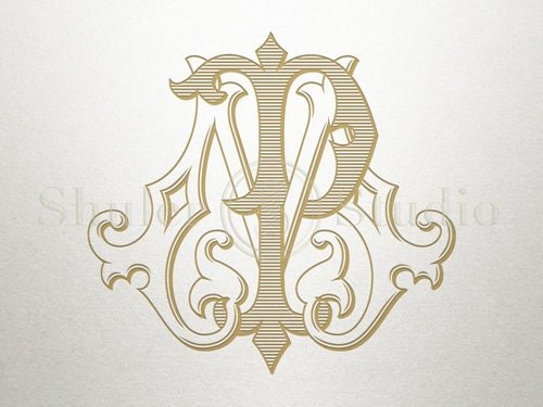 Custom Vintage Monogram - MP PM - Vintage Monogram - Interlocking