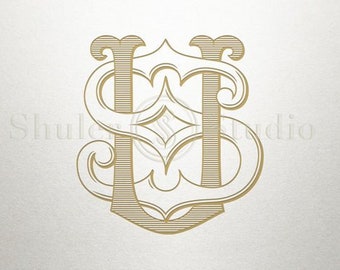 Wedding Monogram - SU US - Interlocking Monogram - Digital