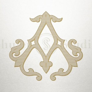 Monograma de una sola letra - Inicial A - Letra única - Vintage