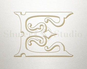 Single Vintage Letter - E - Vintage Letter - Digital