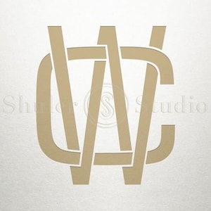 May include: A monogram design featuring the intertwined letters "W", "A", and "C" in a light brown color. The letters are stylized and overlapping, creating a unique and elegant visual. The background is a textured, off-white color.