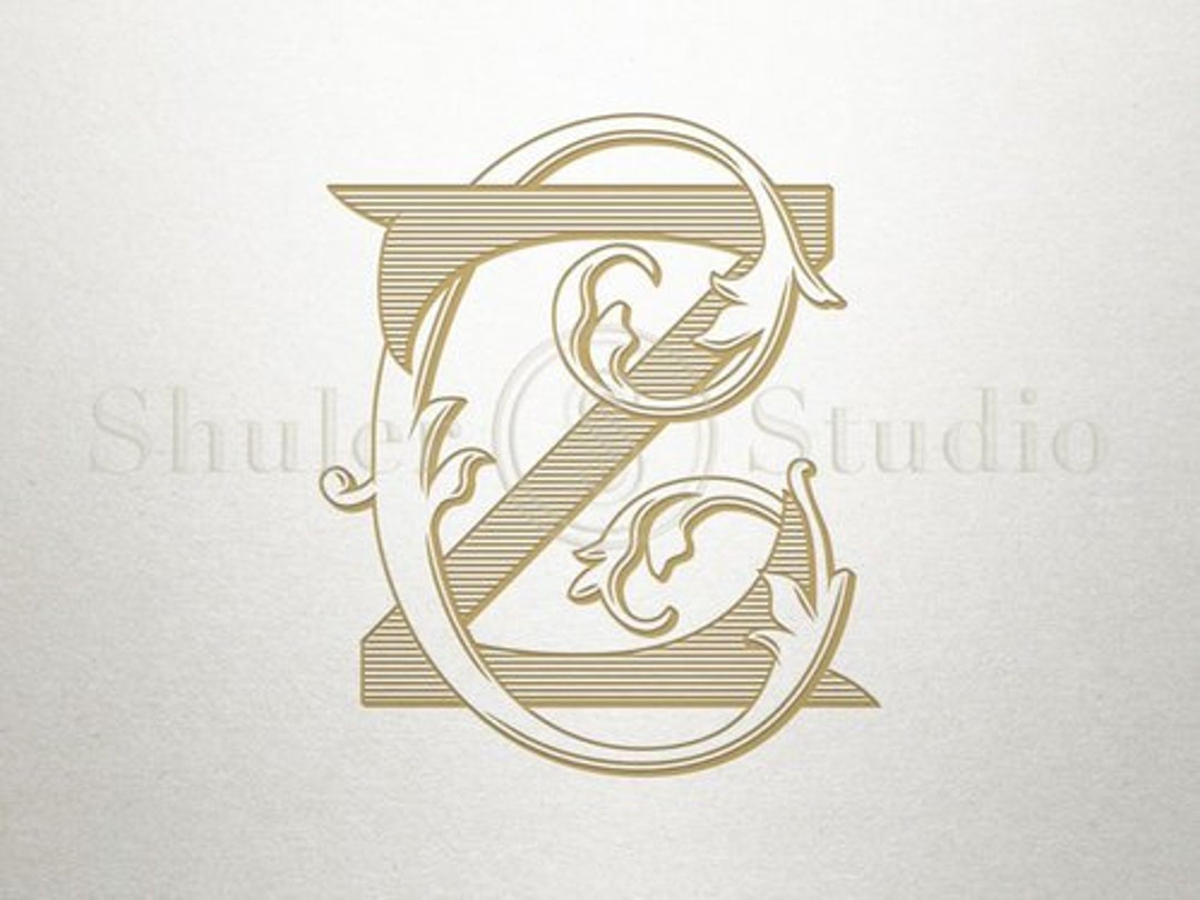 Interlocking Typography Interlocking Font Design - CZ ZC- Interlocking Font - Vintage - Etsy
