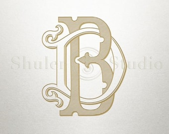 Wedding Invitation Monogram - BD DB - Invitation Monogram - Vintage