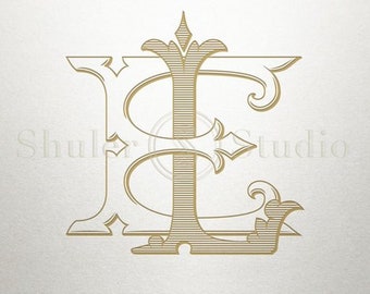 Interlocking Wedding Monogram - EL LE - Interlocking Wedding - Digital