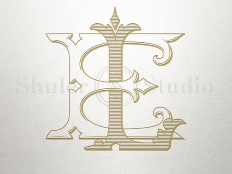 Interlocking Wedding Monogram - EL LE - Interlocking Wedding - Digital ...