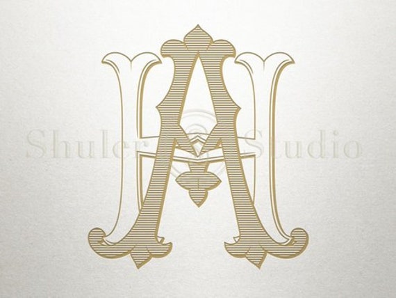 Digital Wedding Monogram GM MG Wedding Monogram Vintage 