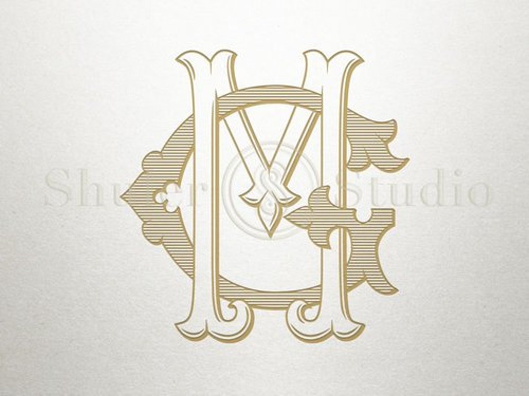 Initial GM letters Decorative luxury wedding logo - stock vector 3145213