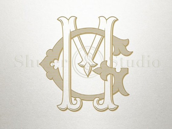 Classic Wedding Monogram 70 Digital Wedding Logo Custom 