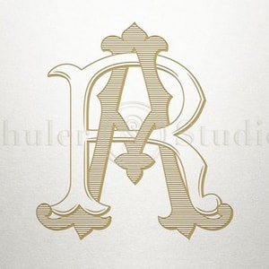 Interlocking Monogram Design AR RA Interlocking Monogram - Etsy