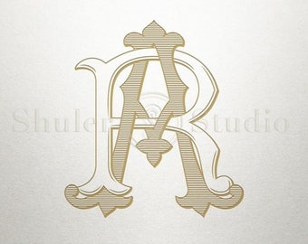 Interlocking Monogram Design - AR RA - Interlocking Monogram - Vintage