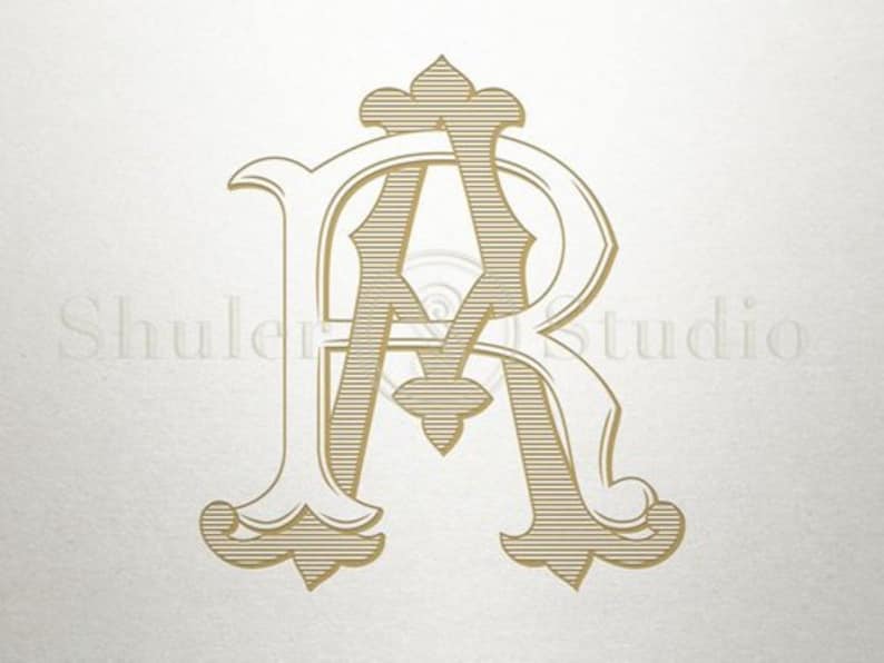 Interlocking Monogram Design - AR RA - Interlocking Monogram - Vintage ...