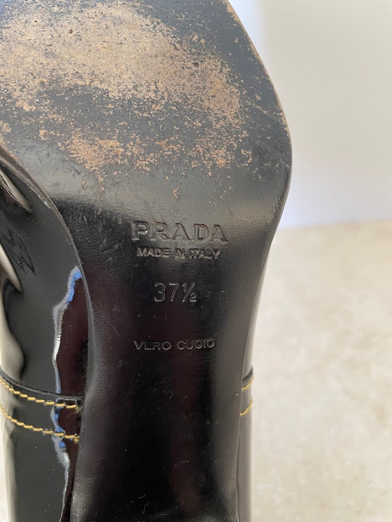 Vintage Y2K Prada Black Patent Leather Mary Jane … - image 7