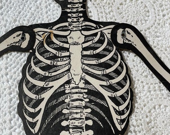 vintage Luhrs & Beistle Articulated Cardstock Squelettes Halloween Ensemble de 3 !