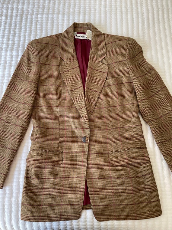 Vintage 1990’s Anne Klein Plaid Blazer Suit Jacket