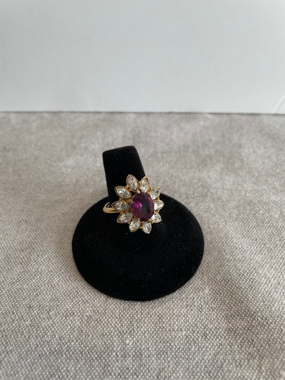 Vintage Amethyst and Crystal Marquis Cocktail Sta… - image 2