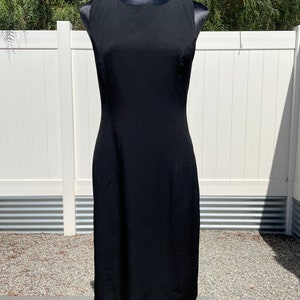 Vintage Ann Taylor Black Cross Back Sheath Cocktail Dress