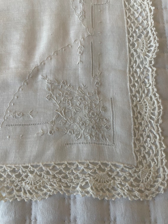 Antique Victorian Cotton Handkerchief