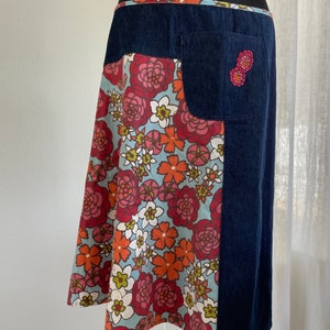 Vintage Anthropologie Mixed Media Denim Aline Skirt
