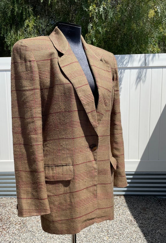 Vintage 1990’s Anne Klein Plaid Blazer Suit Jacket - image 3