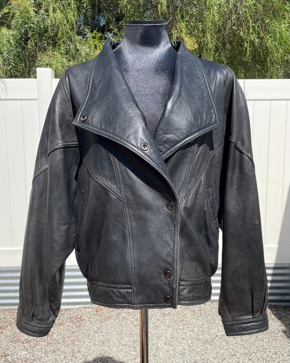 Vintage 1990’s Black Leather Jacket - image 1