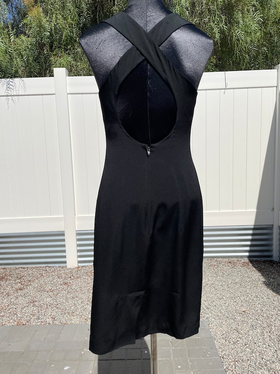 ann taylor black cocktail dress Ann Taylor Black Square Neck Midi Dress main image 0