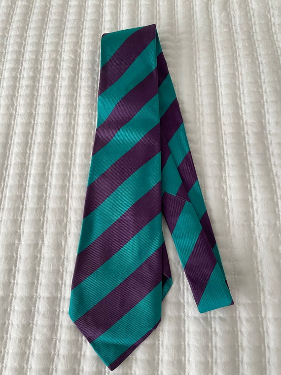 Vintage 80s Repp stripe silk men’s Neck Tie