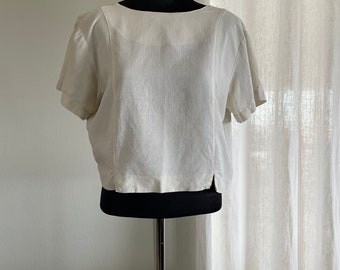 Vintage 1990’s Cassidy Cropped Linen Top